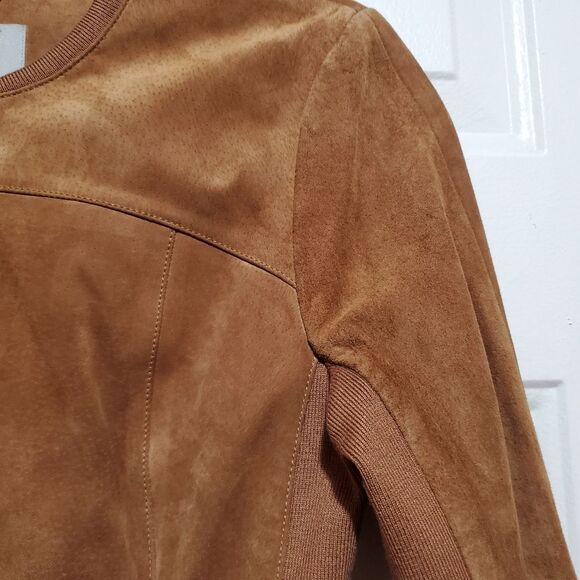 Soia & Kyo Genuine Pig Suede Zipper Jacket Stretchy Side Panels Size XS - Picture 6 of 16